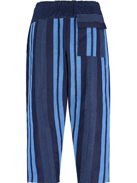 Aso-Oke Cropped Trousers - Blue