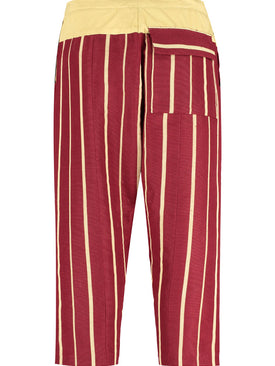 Aso-Oke Cropped Trousers - Red