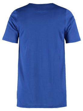 Two-Panel T-Shirt with Eyelets- Blue
