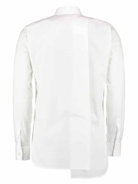 Slim-Fit Shirt with Pleated Back - White