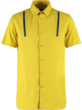 Women's Shirt with Shoulder Strip - Yellow/Navy