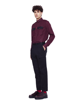 Twill Trousers with 3D Pockets - Black