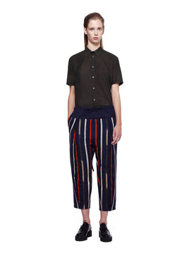 strip print trousers front