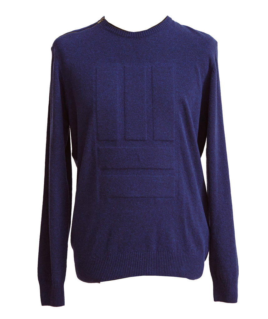 Jumper With Shoulder Zip - Navy