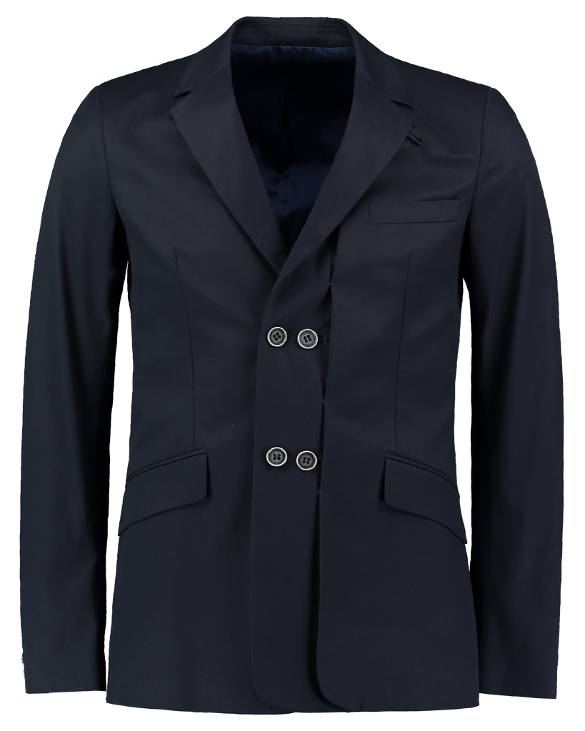 Semi Double-Breasted Cotton Blazer