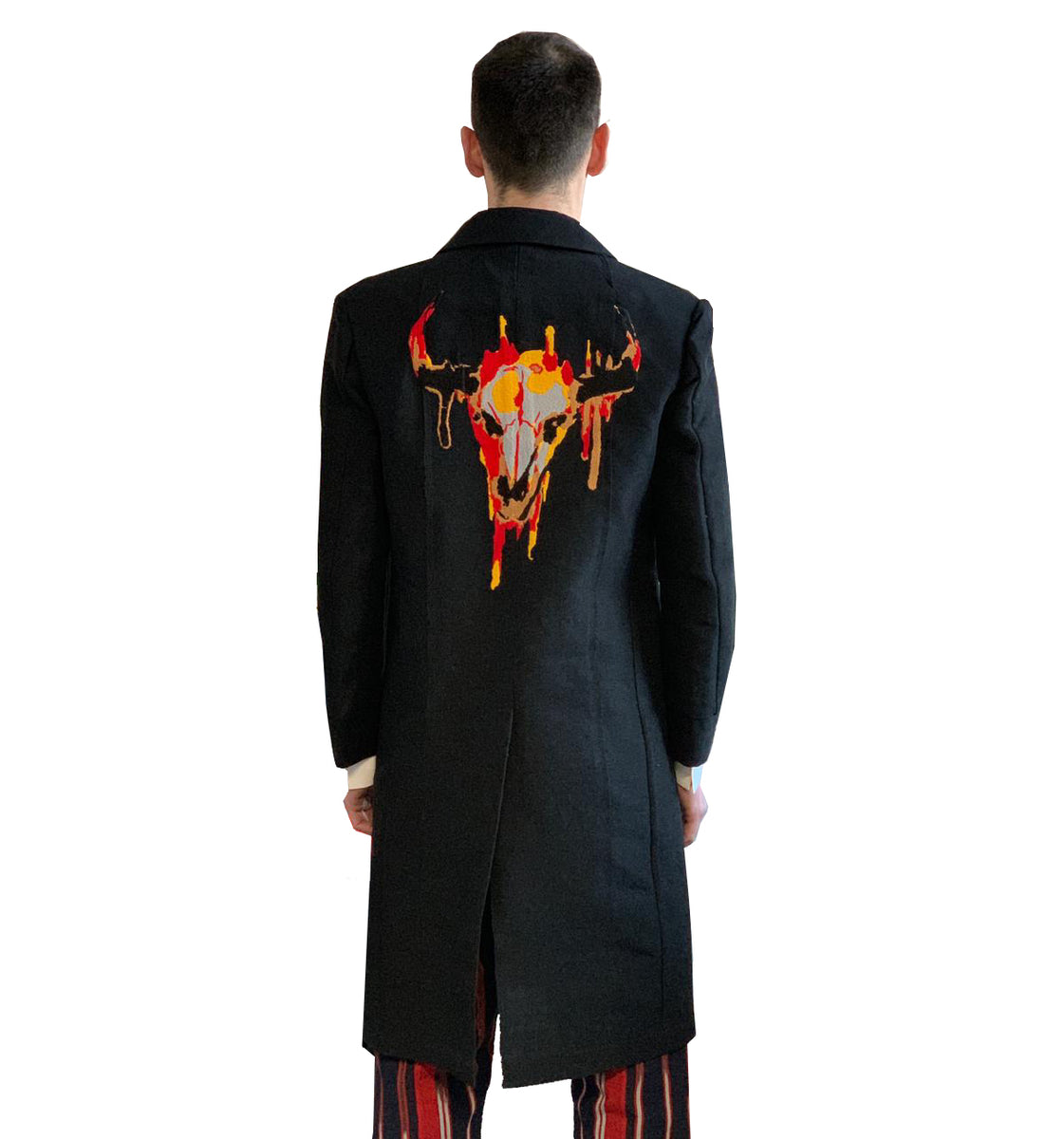 Ao2 Coat One-Off Aso-Oke Denim Coat with Waistcoat - Black | U.Mi-1
