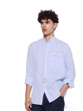 Regular Fit Linen Shirt - Blue