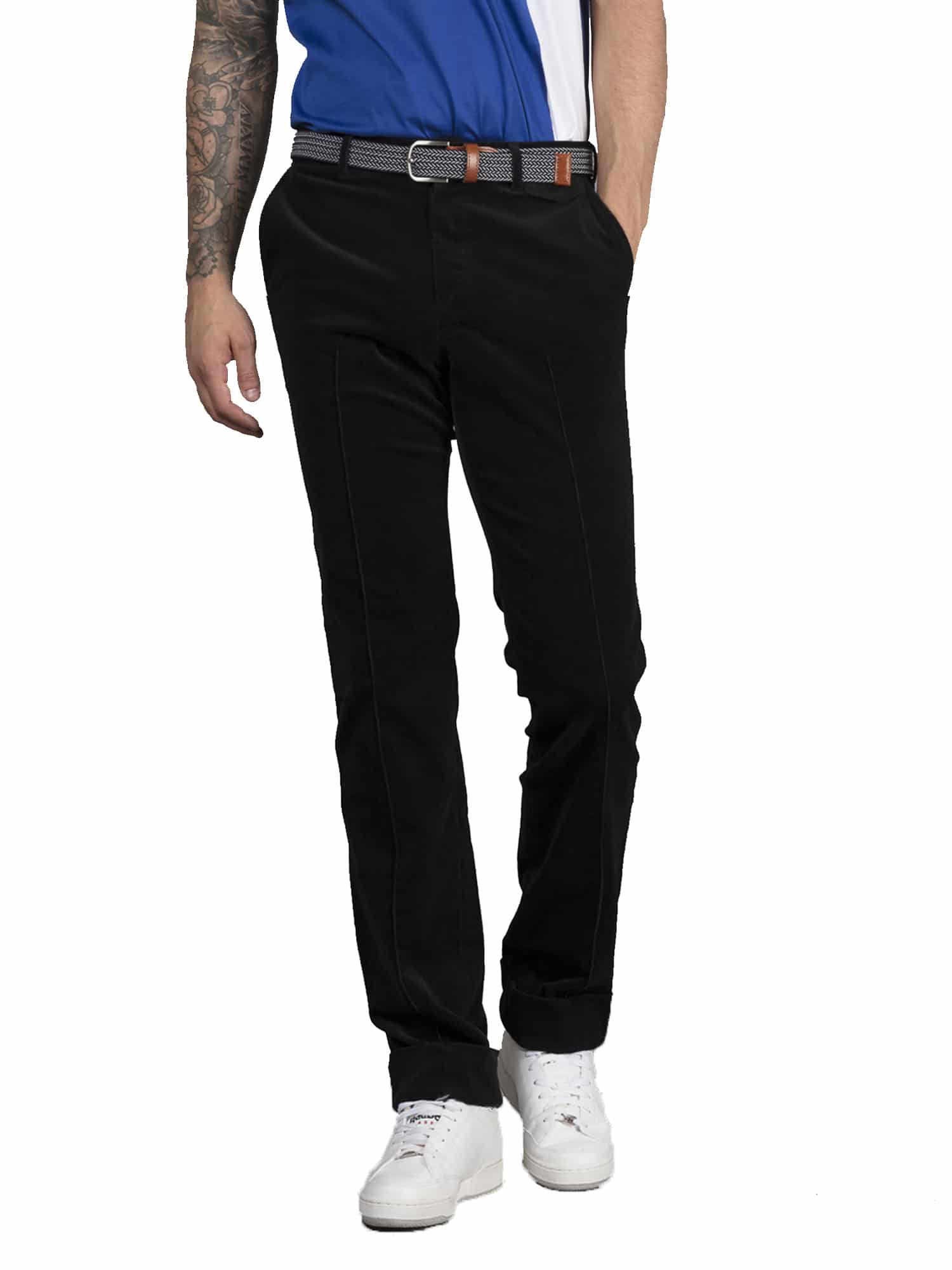 Modern Black Corduroy Turn up Trousers U.Mi 1