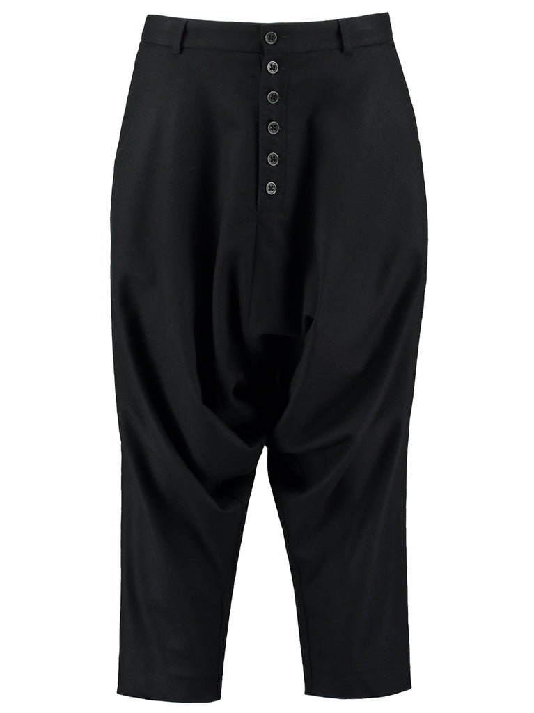 Wool Harem Pants - Black