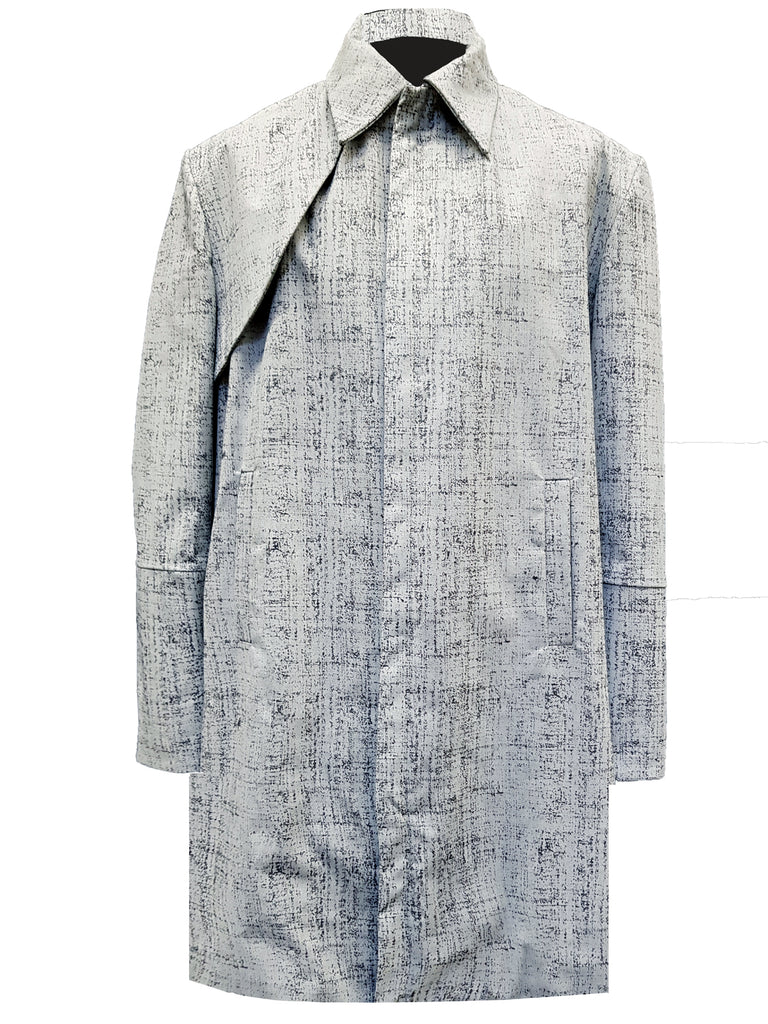 Painted Denim Trench Coat