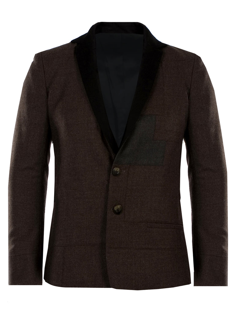 Hockney Patchwork Wool Jacket – Brown/Black