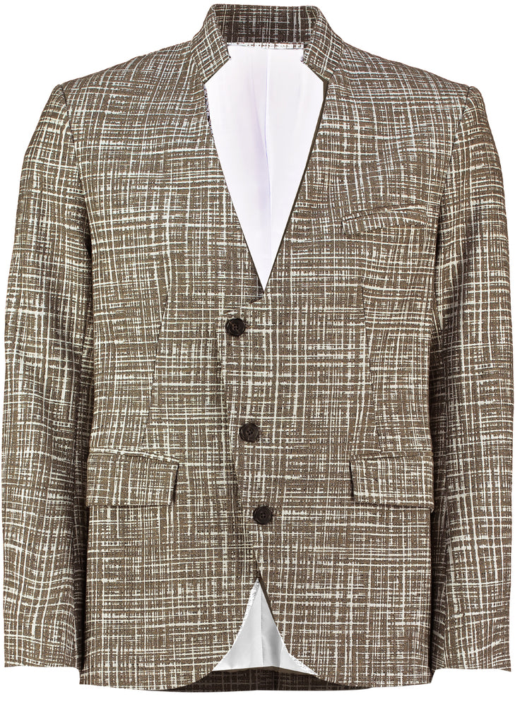 Pleat Back Cotton Blazer – Beige