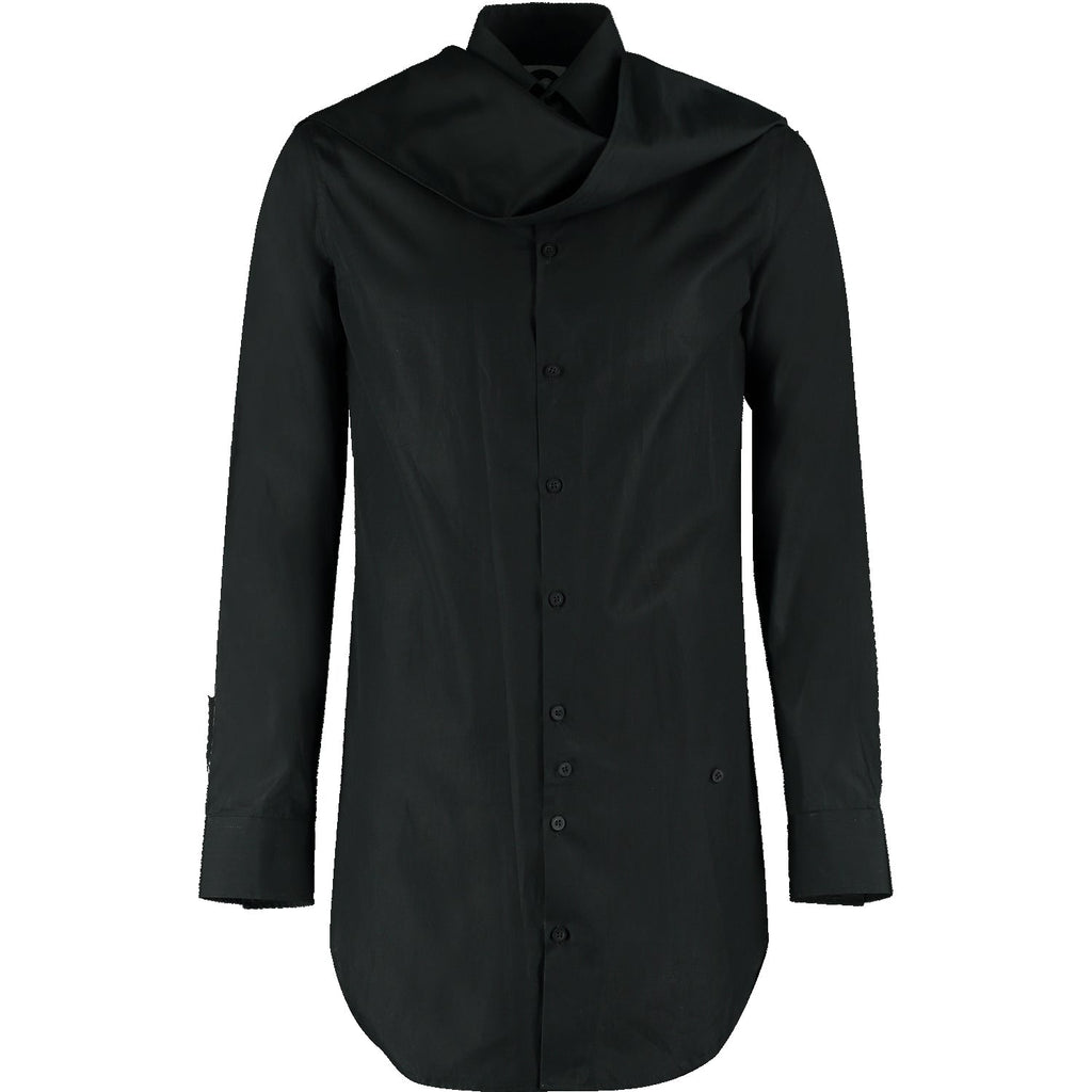 Women's Scarf Long Shirt – Black