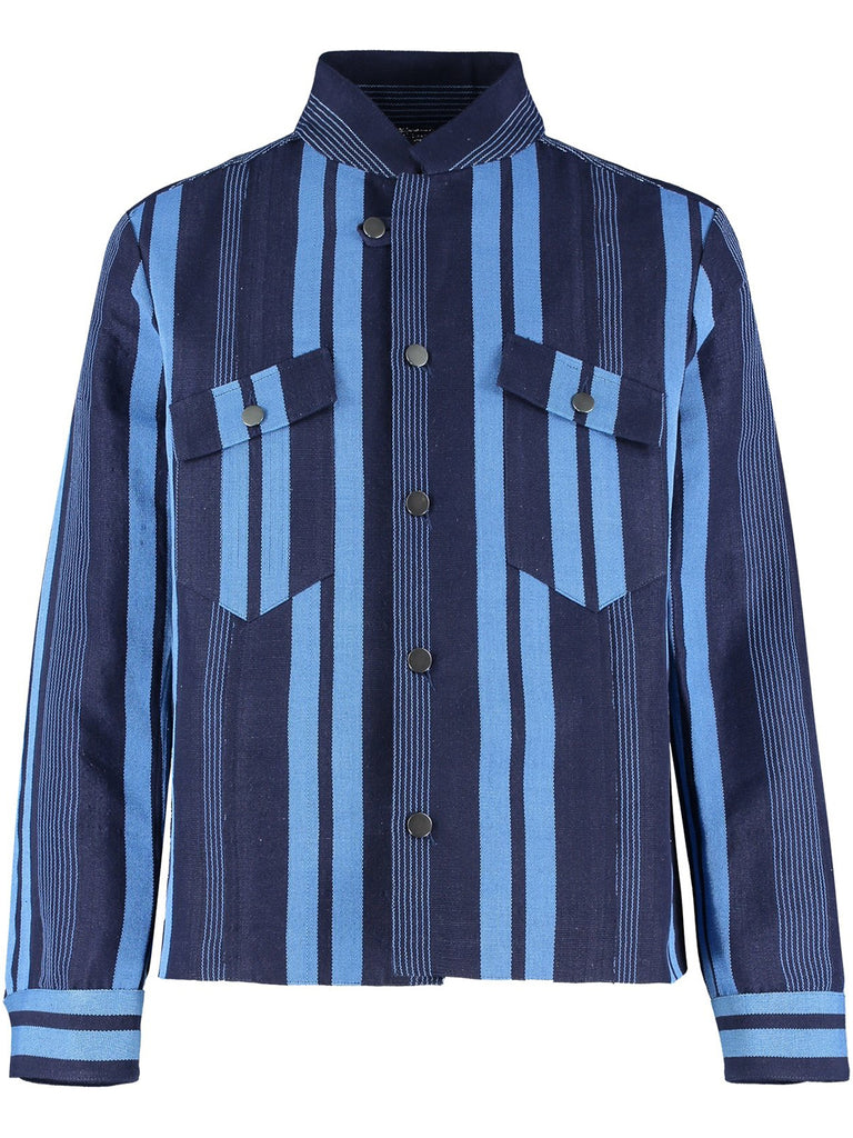 Aso-Oke Denim Jacket - Blue