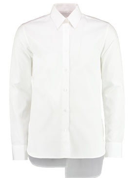 Slim-Fit Shirt with Asymmetric Back Vent - White