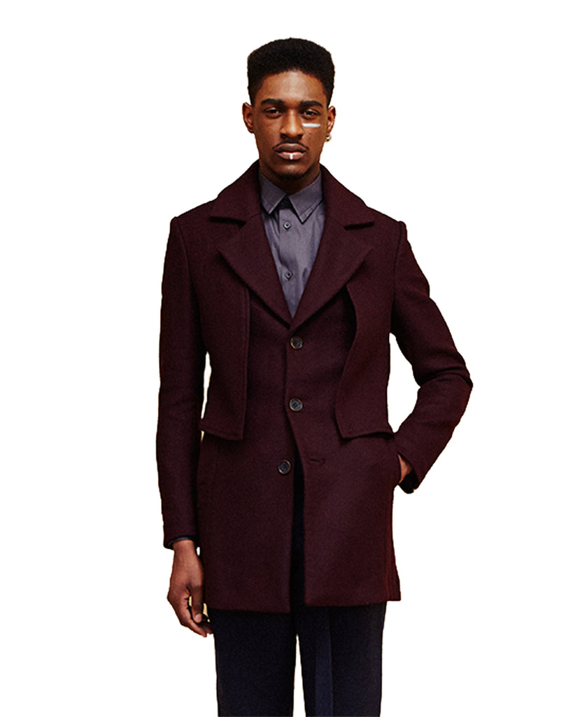 Double Faced Coat - Burgundy feature