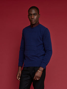 Jumper With Shoulder Zip - Navy