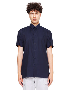 Shirt with Shoulder Strip - Navy Print