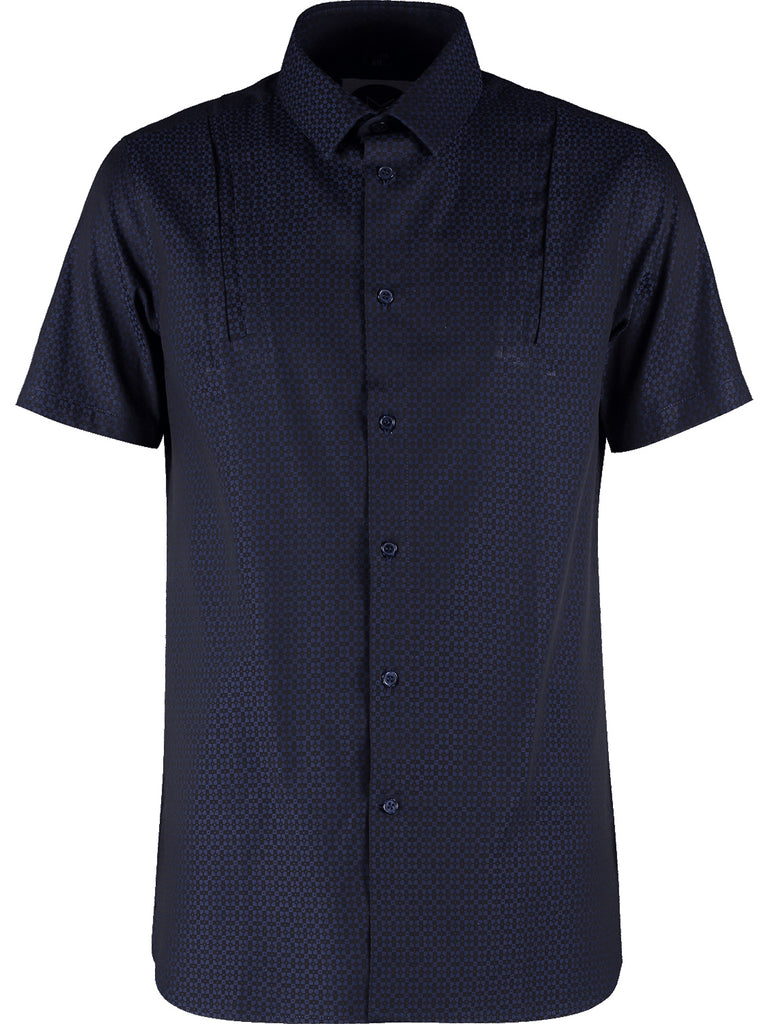 Shirt with Shoulder Strip - Navy Print