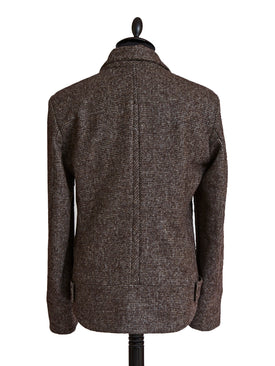 Alpaca Wool Biker Jacket - Brown